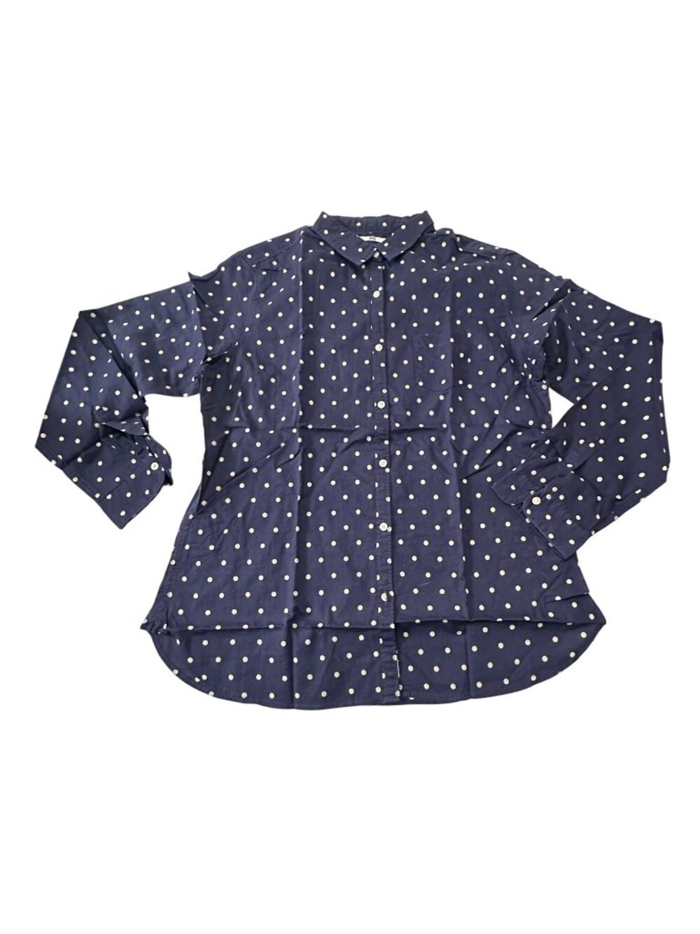 Uniqlo  Cotton Shirts,  Blue/Cream Polka Dots, Size XL